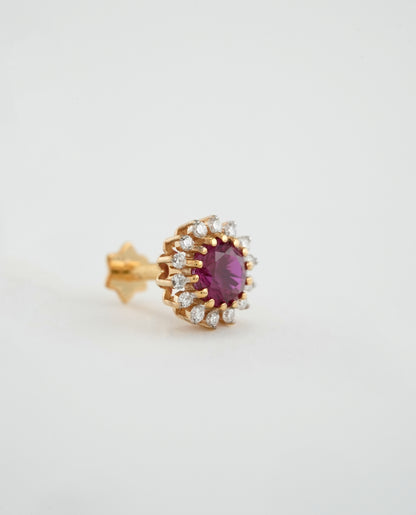 18KT Gold Nose Pin (Earstud) - SKU#NP18KTZD022