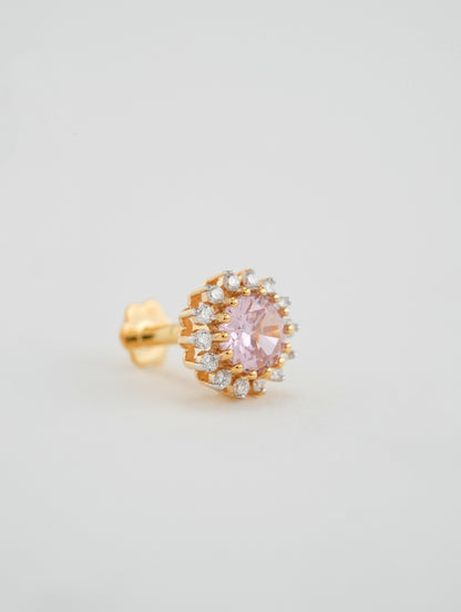 18KT Gold Nose Pin (Earstud) - SKU#NP18KTZD020