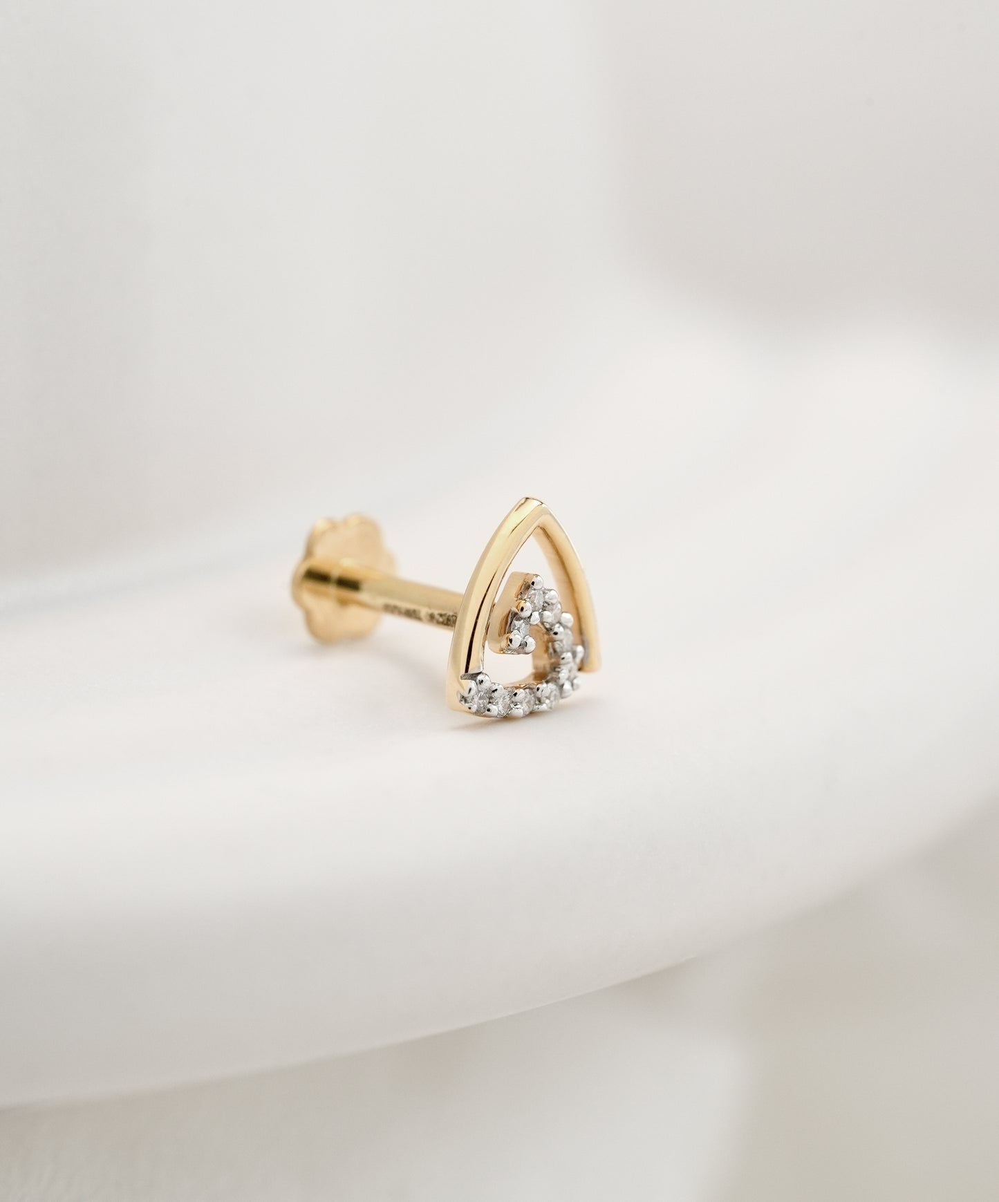 18KT Gold Nose Pin (Earstud) - SKU#NP18KTZD086