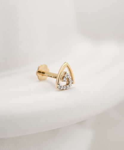 18KT Gold Nose Pin (Earstud) - SKU#NP18KTZD086