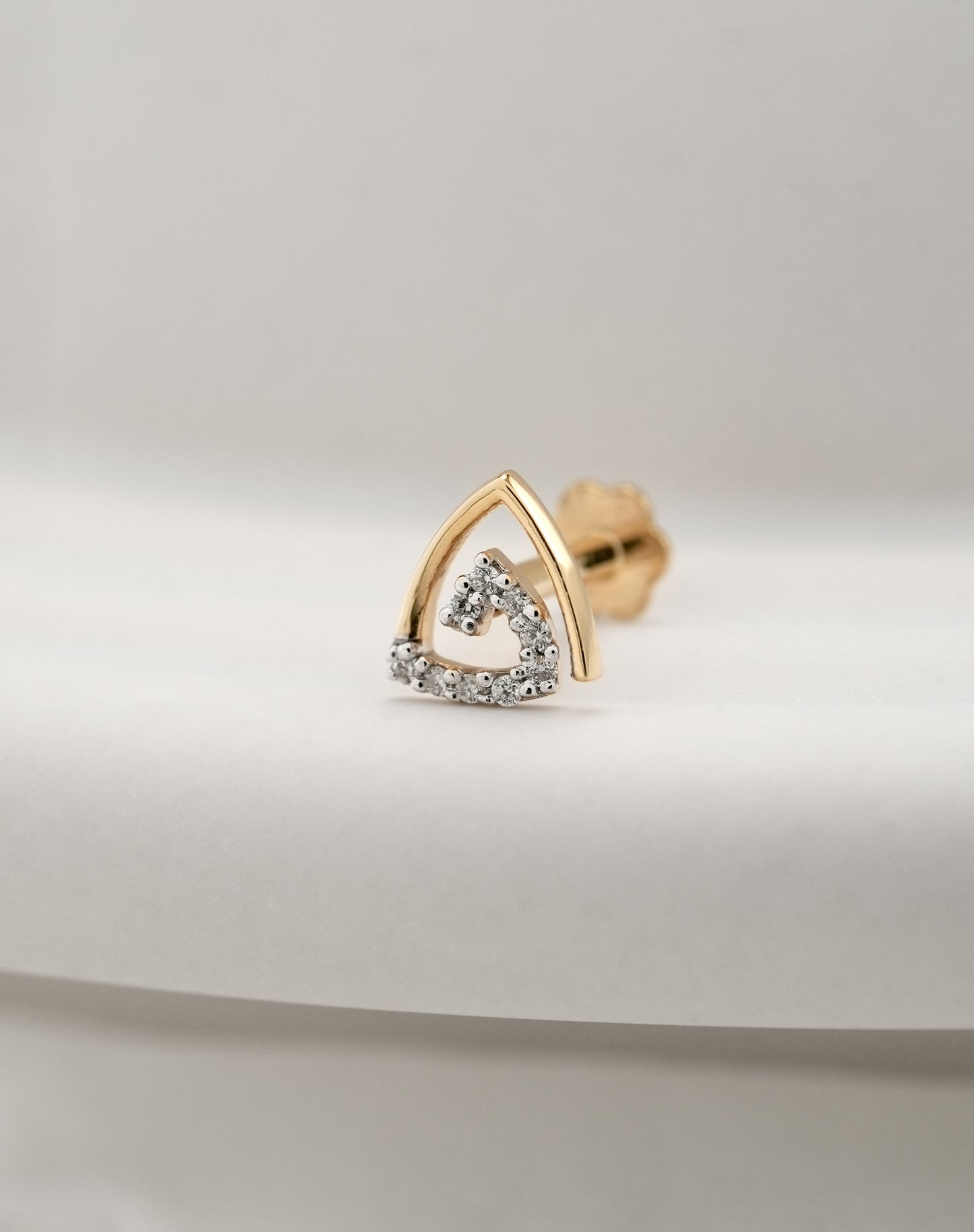18KT Gold Nose Pin (Earstud) - SKU#NP18KTZD086