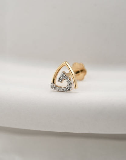 18KT Gold Nose Pin (Earstud) - SKU#NP18KTZD086
