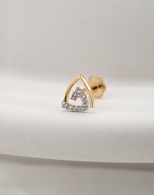 18KT Gold Nose Pin (Earstud) - SKU#NP18KTZD086