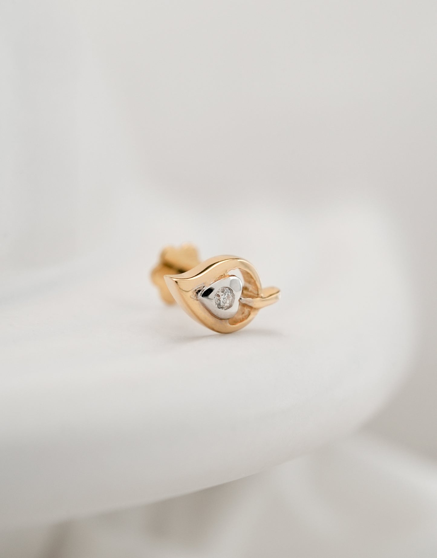 18KT Gold Nose Pin (Earstud) - SKU#NP18KTZD085