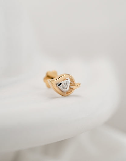 18KT Gold Nose Pin (Earstud) - SKU#NP18KTZD085