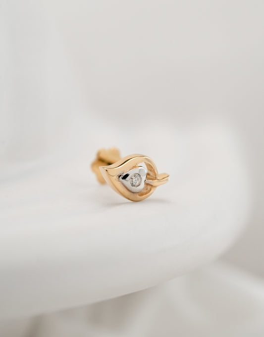 18KT Gold Nose Pin (Earstud) - SKU#NP18KTZD085