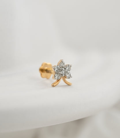 18KT Gold Nose Pin (Earstud) - SKU#NP18KTZD084