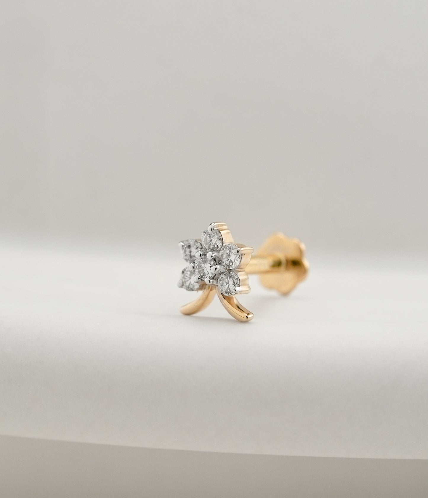 18KT Gold Nose Pin (Earstud) - SKU#NP18KTZD084