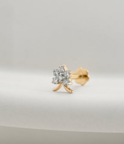 18KT Gold Nose Pin (Earstud) - SKU#NP18KTZD084