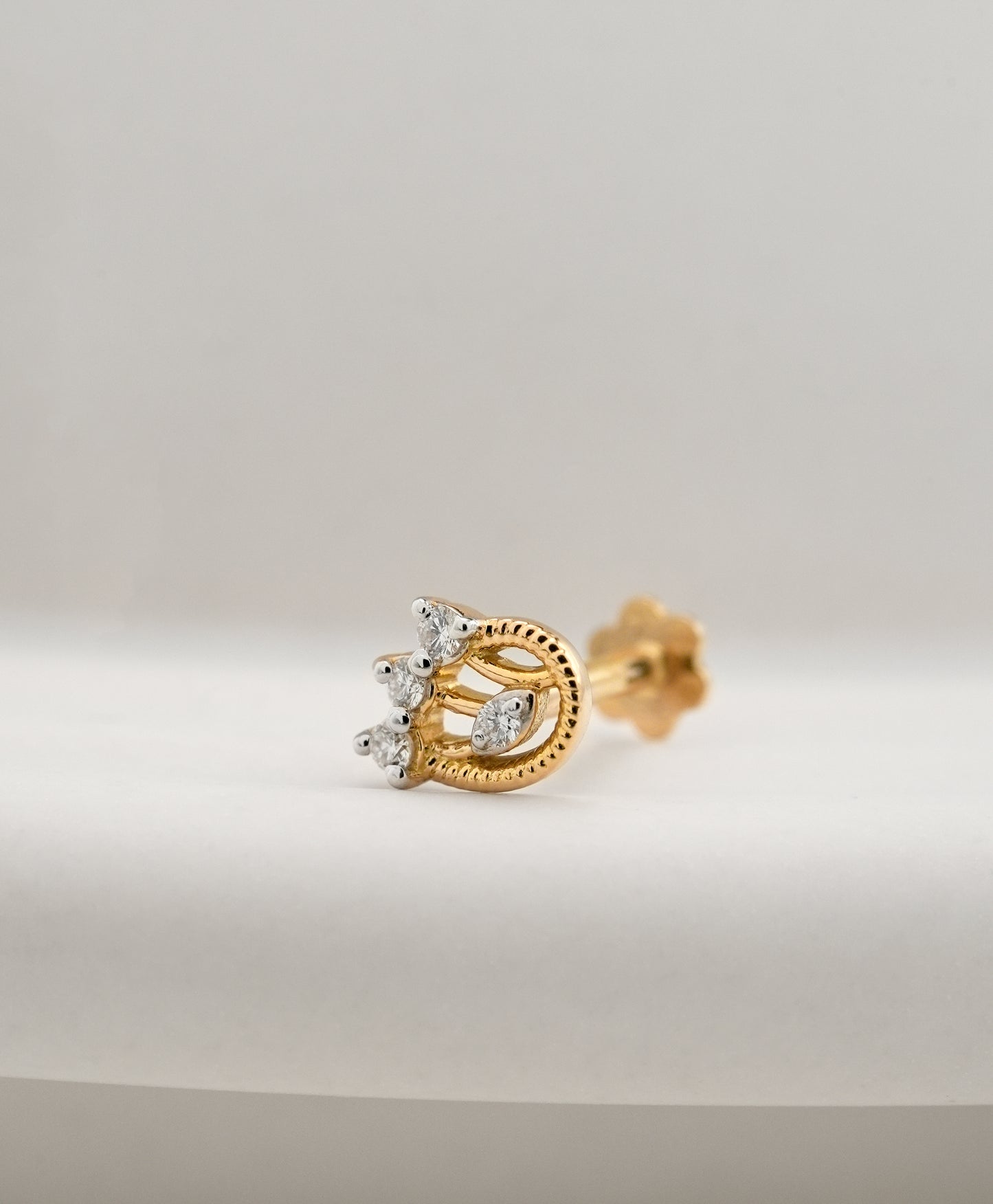 18KT Gold Nose Pin (Earstud) - SKU#NP18KTZD083