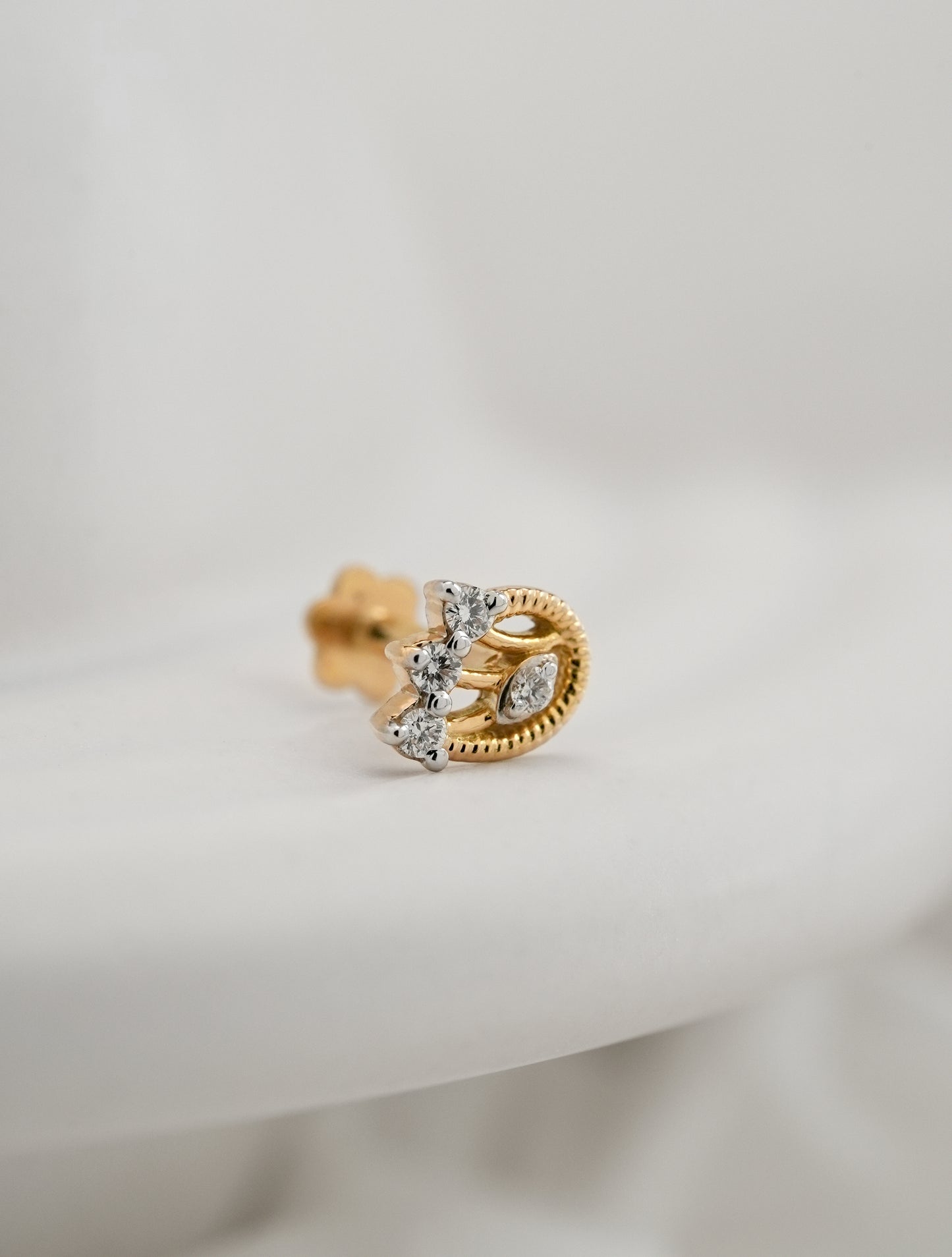 18KT Gold Nose Pin (Earstud) - SKU#NP18KTZD083