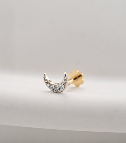 18KT Gold Nose Pin (Earstud) - SKU#NP18KTZD082