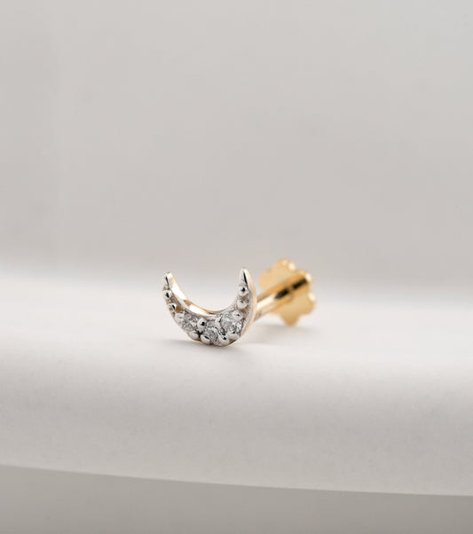 18KT Gold Nose Pin (Earstud) - SKU#NP18KTZD082
