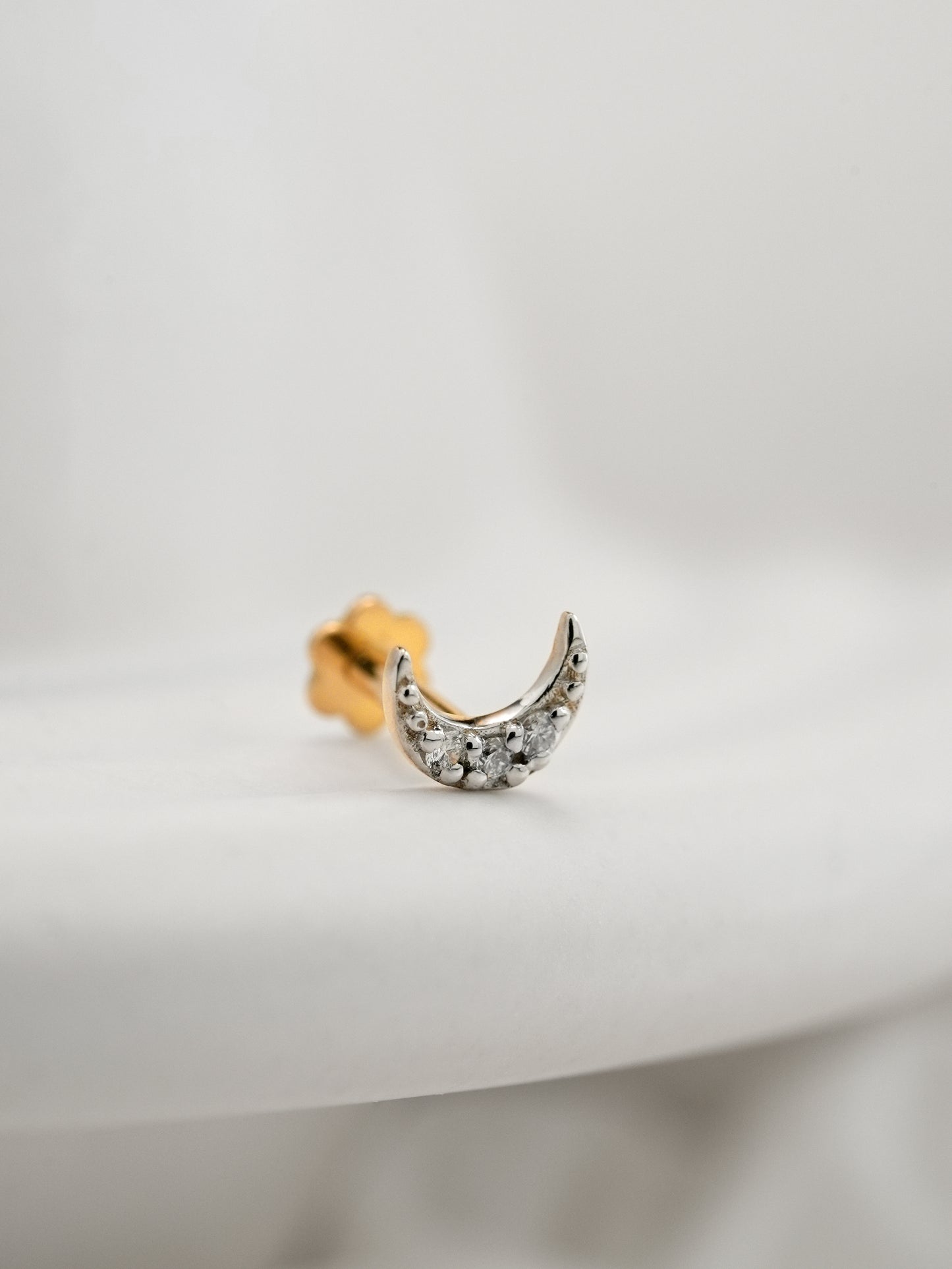 18KT Gold Nose Pin (Earstud) - SKU#NP18KTZD082
