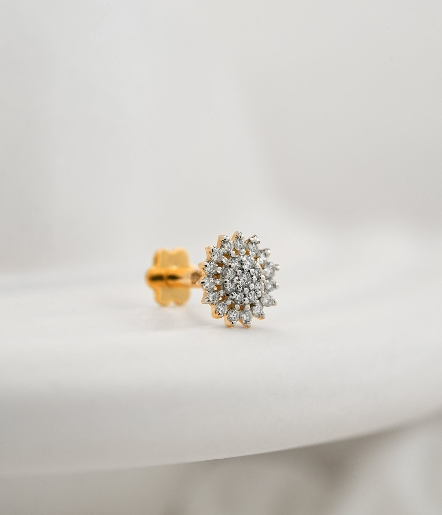 18KT Gold Nose Pin (Earstud) - SKU#NP18KTZD081