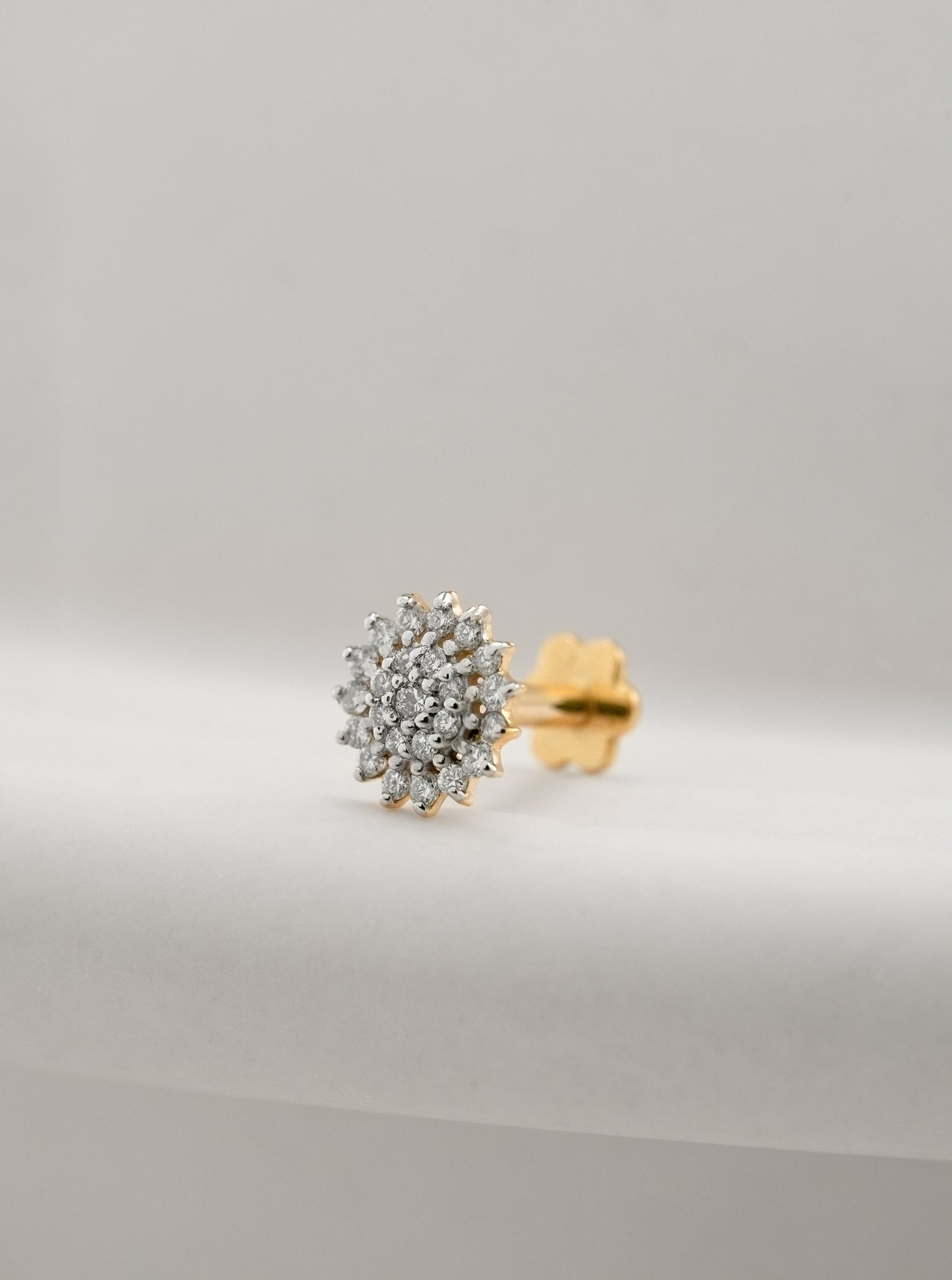 18KT Gold Nose Pin (Earstud) - SKU#NP18KTZD081