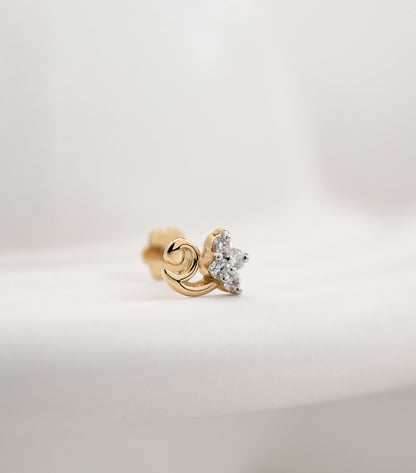18KT Gold Nose Pin (Earstud) - SKU#NP18KTZD080