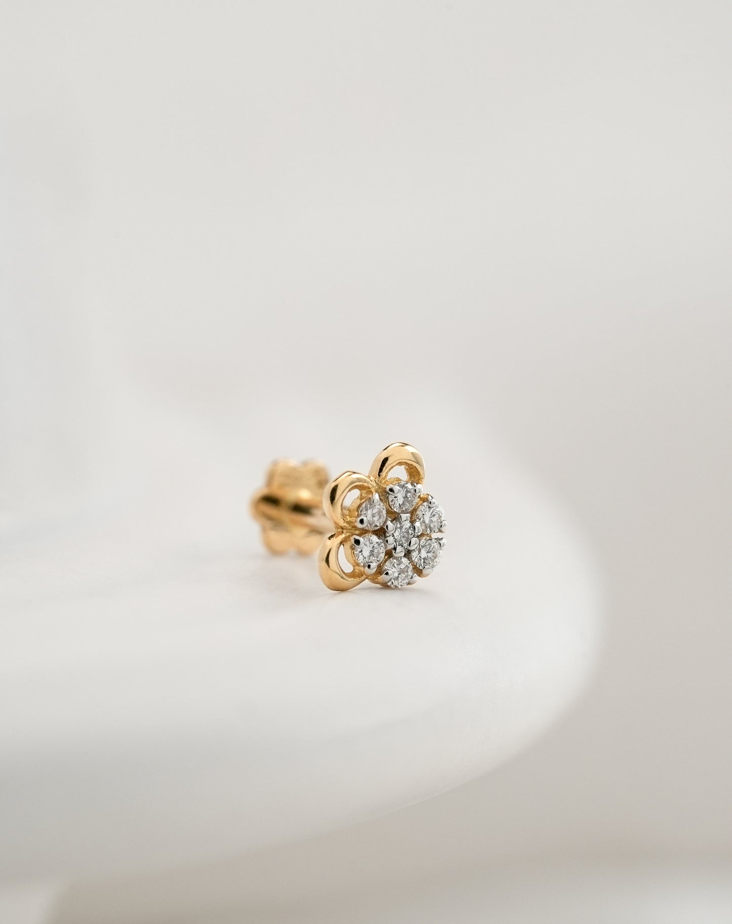 18KT Gold Nose Pin (Earstud) - SKU#NPES18KTZD079