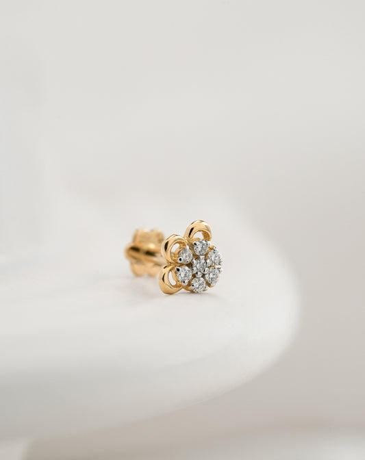 18KT Gold Nose Pin (Earstud) - SKU#NPES18KTZD079