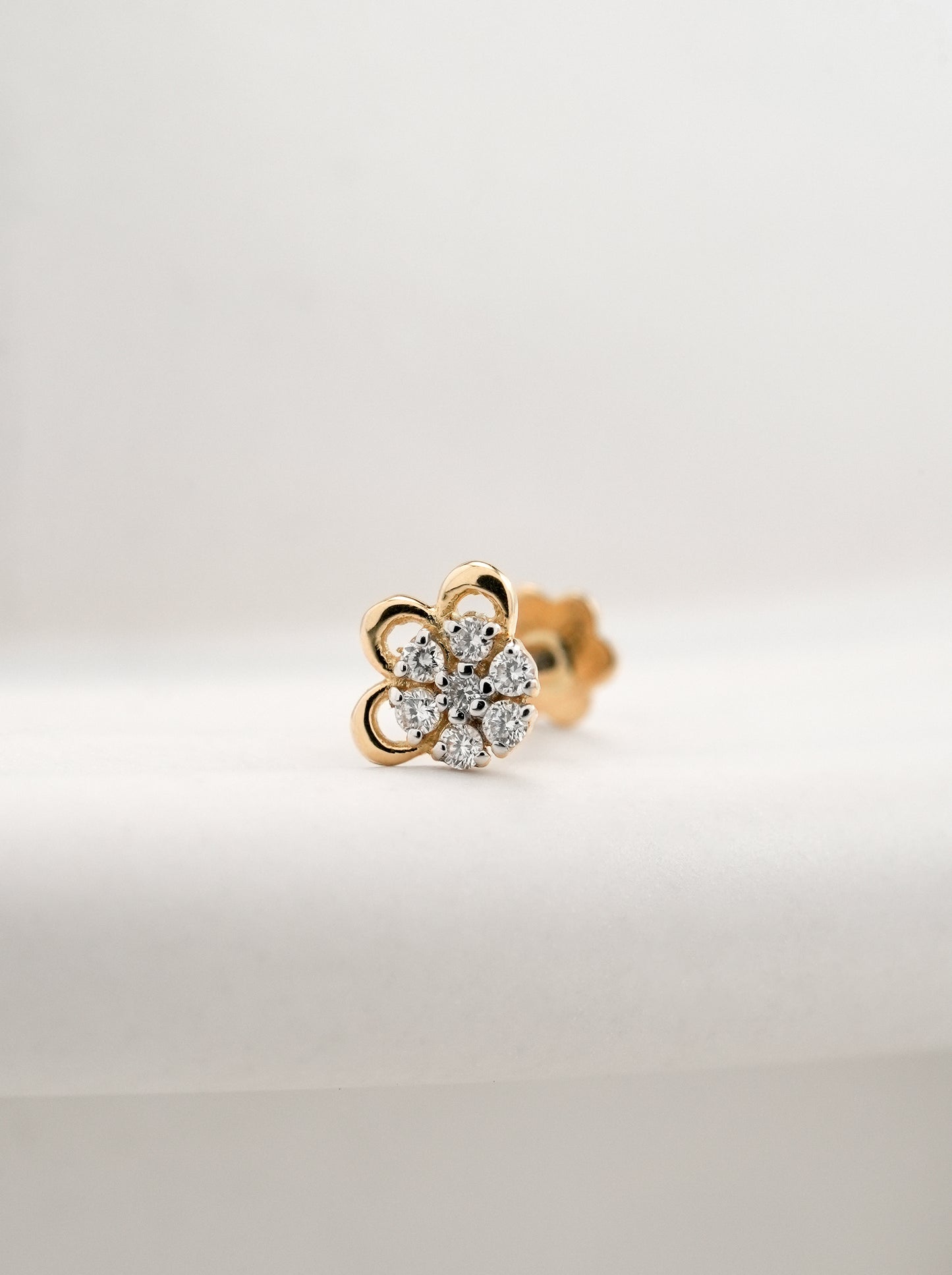 18KT Gold Nose Pin (Earstud) - SKU#NPES18KTZD079