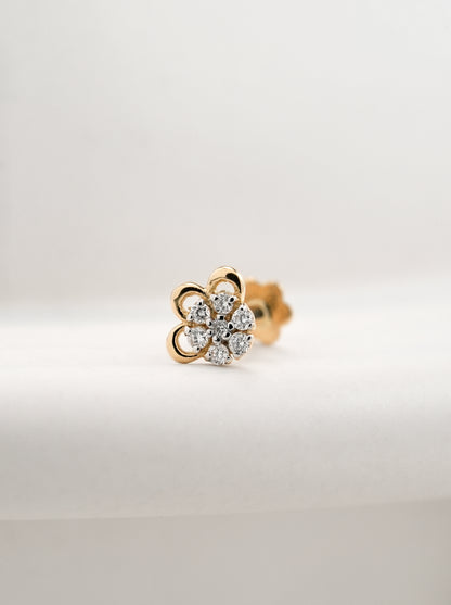 18KT Gold Nose Pin (Earstud) - SKU#NPES18KTZD079