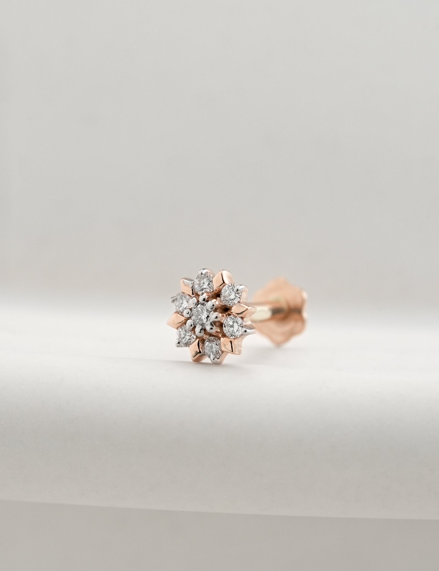 18KT Gold Nose Pin (Earstud) - SKU#NPES18KTZD078