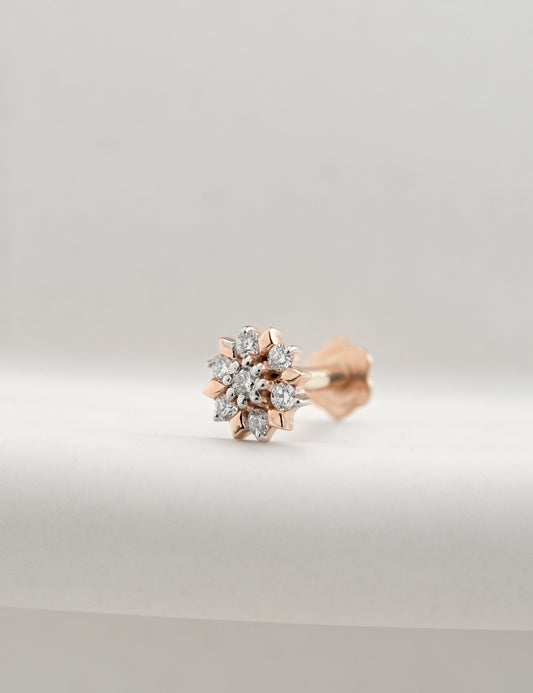 18KT Gold Nose Pin (Earstud) - SKU#NPES18KTZD078