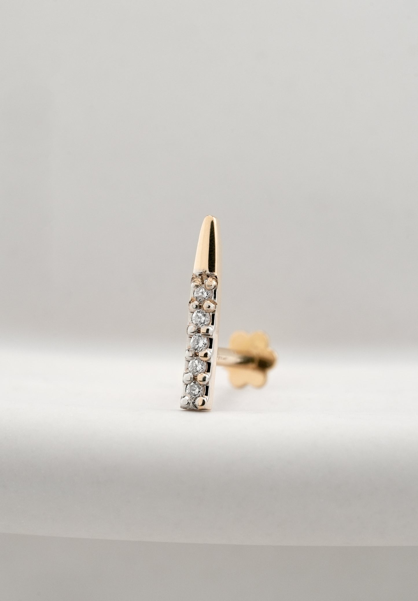 18KT Gold Nose Pin (Earstud) - SKU#NPES18KTZD076
