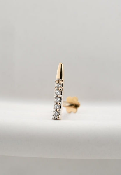 18KT Gold Nose Pin (Earstud) - SKU#NPES18KTZD076