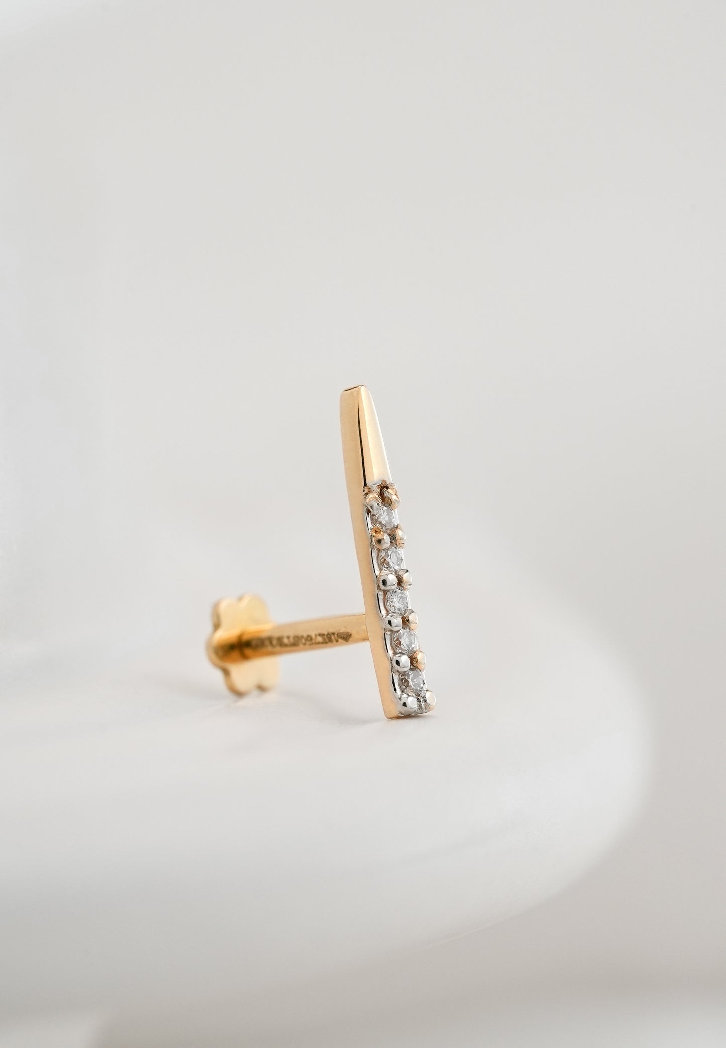 18KT Gold Nose Pin (Earstud) - SKU#NPES18KTZD076