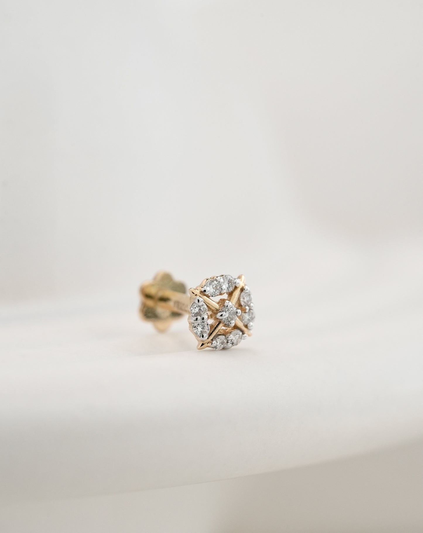 18KT Gold Nose Pin (Earstud) - SKU#NP18KTZD075