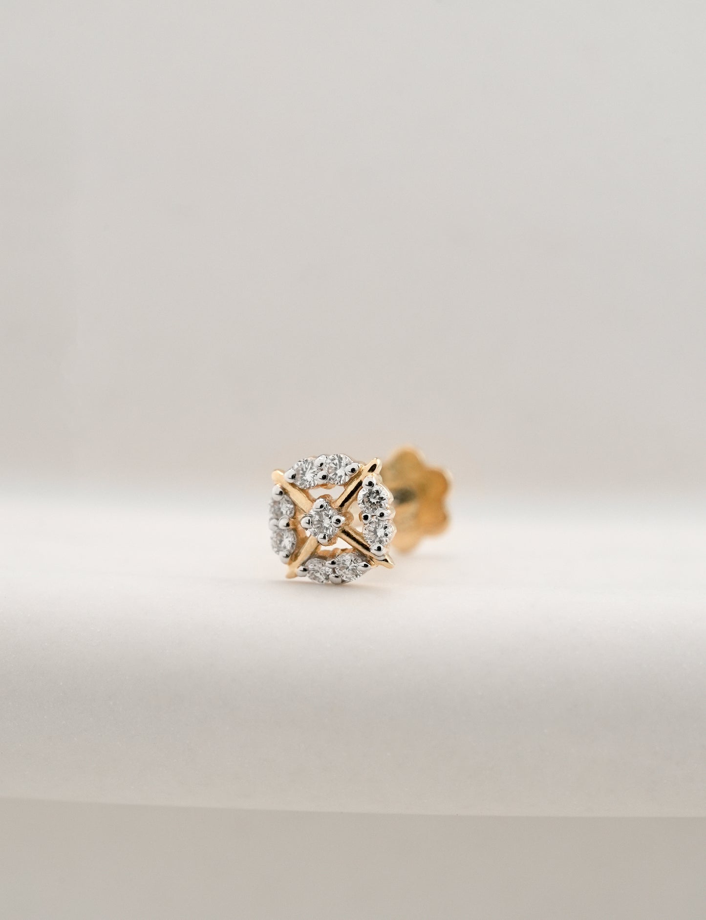 18KT Gold Nose Pin (Earstud) - SKU#NP18KTZD075