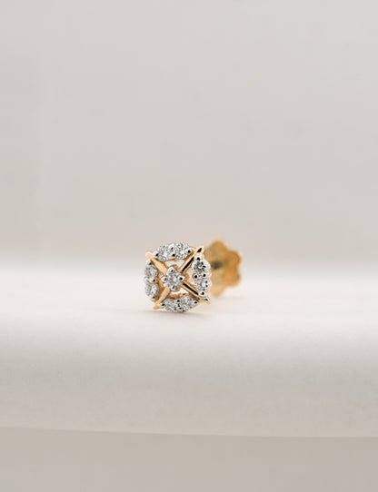 18KT Gold Nose Pin (Earstud) - SKU#NP18KTZD075