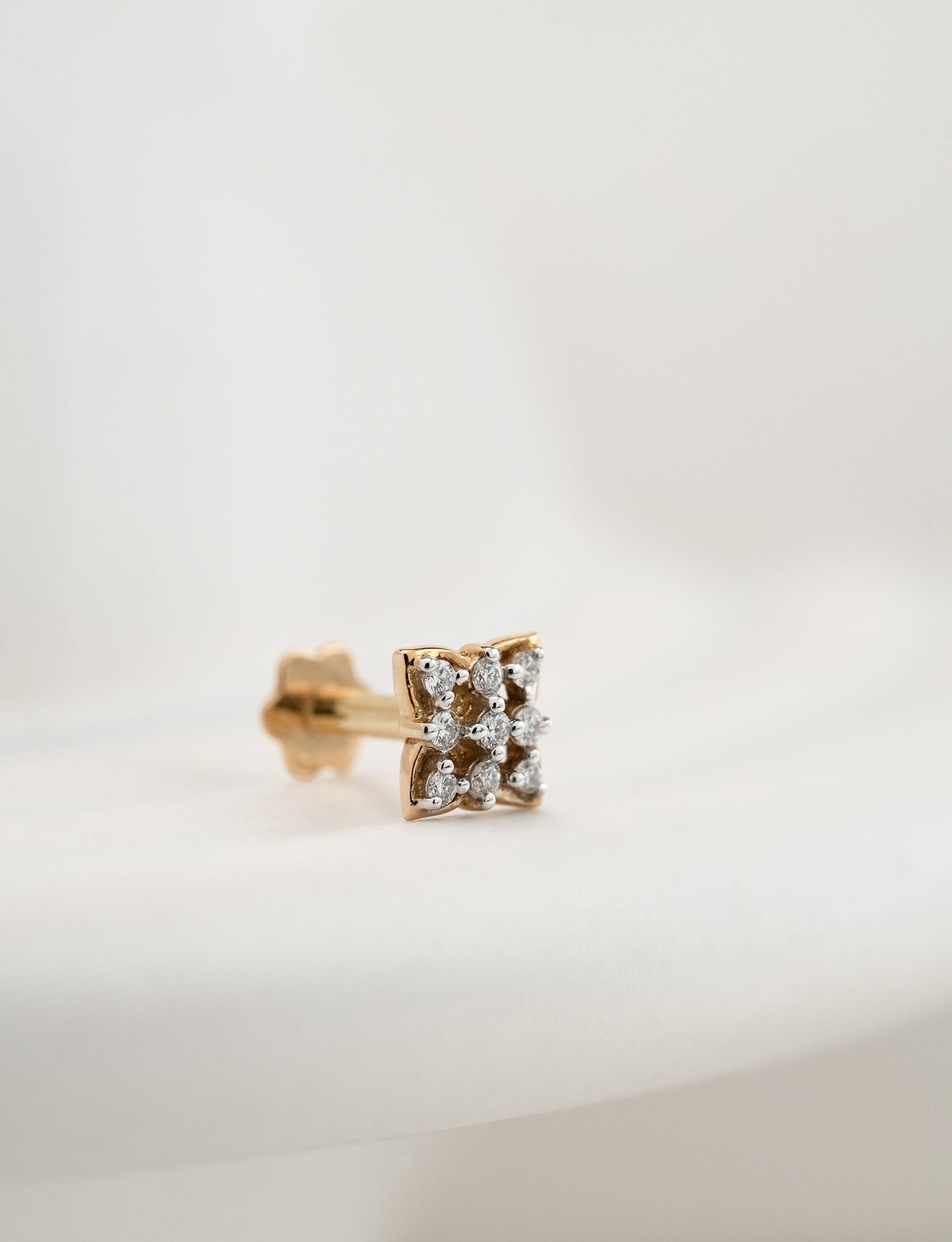 18KT Gold Nose Pin (Earstud) - SKU#NP18KTZD074