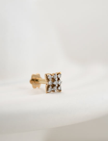 18KT Gold Nose Pin (Earstud) - SKU#NP18KTZD074