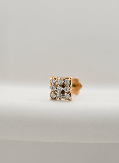 18KT Gold Nose Pin (Earstud) - SKU#NP18KTZD074