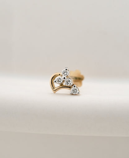 18KT Gold Nose Pin (Earstud) - SKU#NP18KTZD072