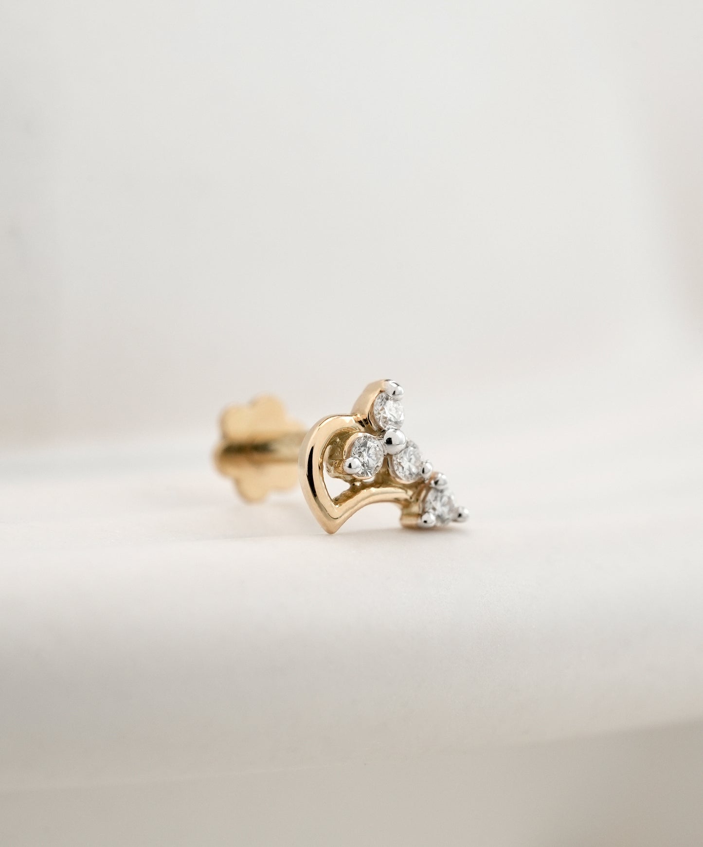18KT Gold Nose Pin (Earstud) - SKU#NP18KTZD072