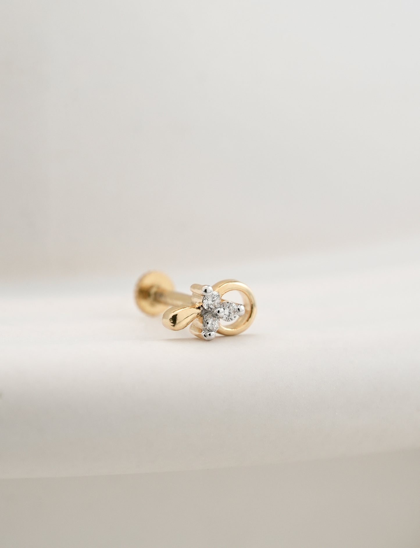 18KT Gold Nose Pin ( Earstud) - SKU#NP18KTZD071