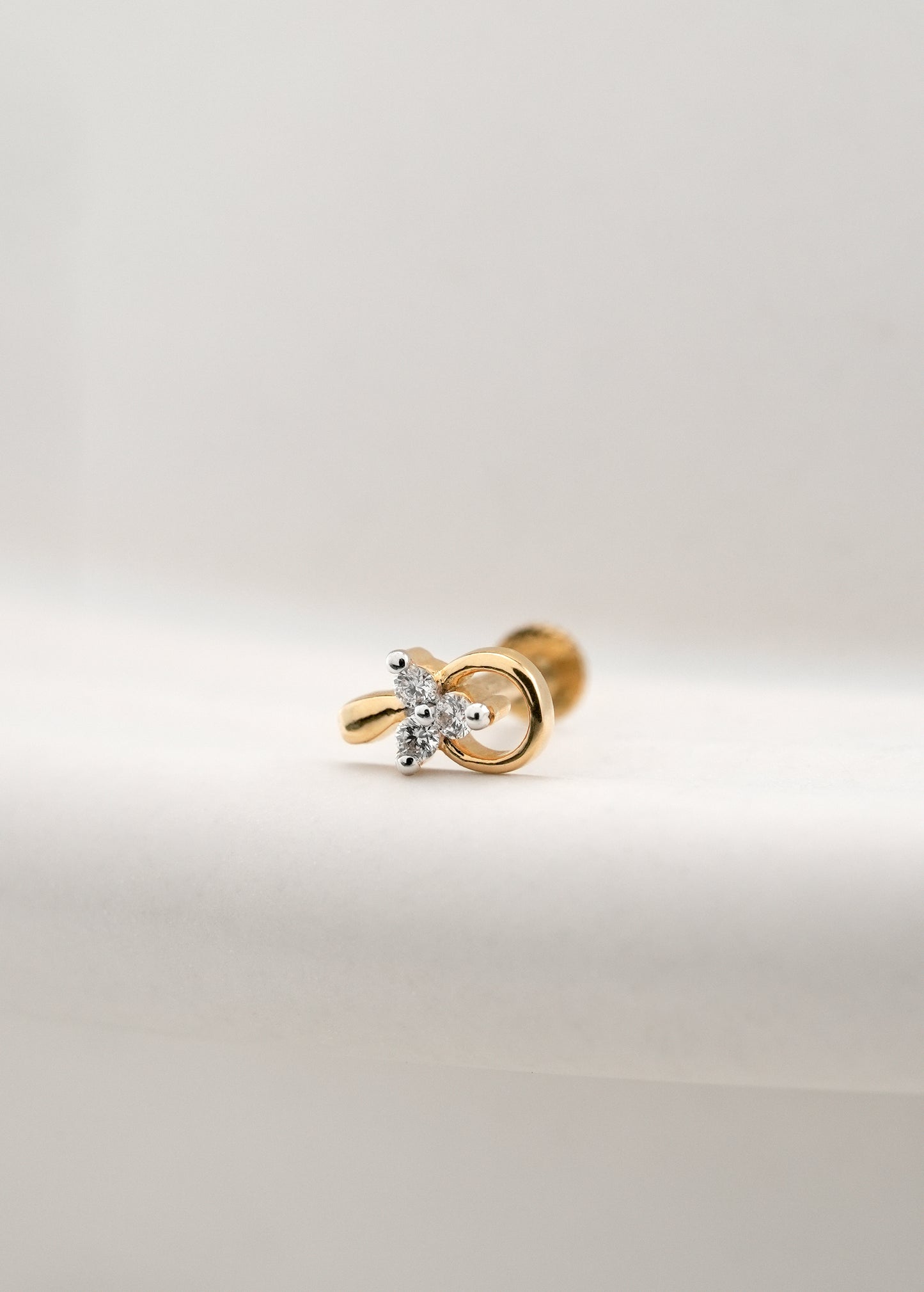 18KT Gold Nose Pin ( Earstud) - SKU#NP18KTZD071