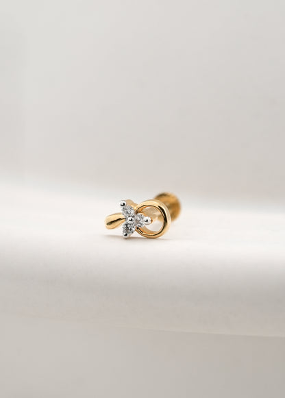 18KT Gold Nose Pin ( Earstud) - SKU#NP18KTZD071
