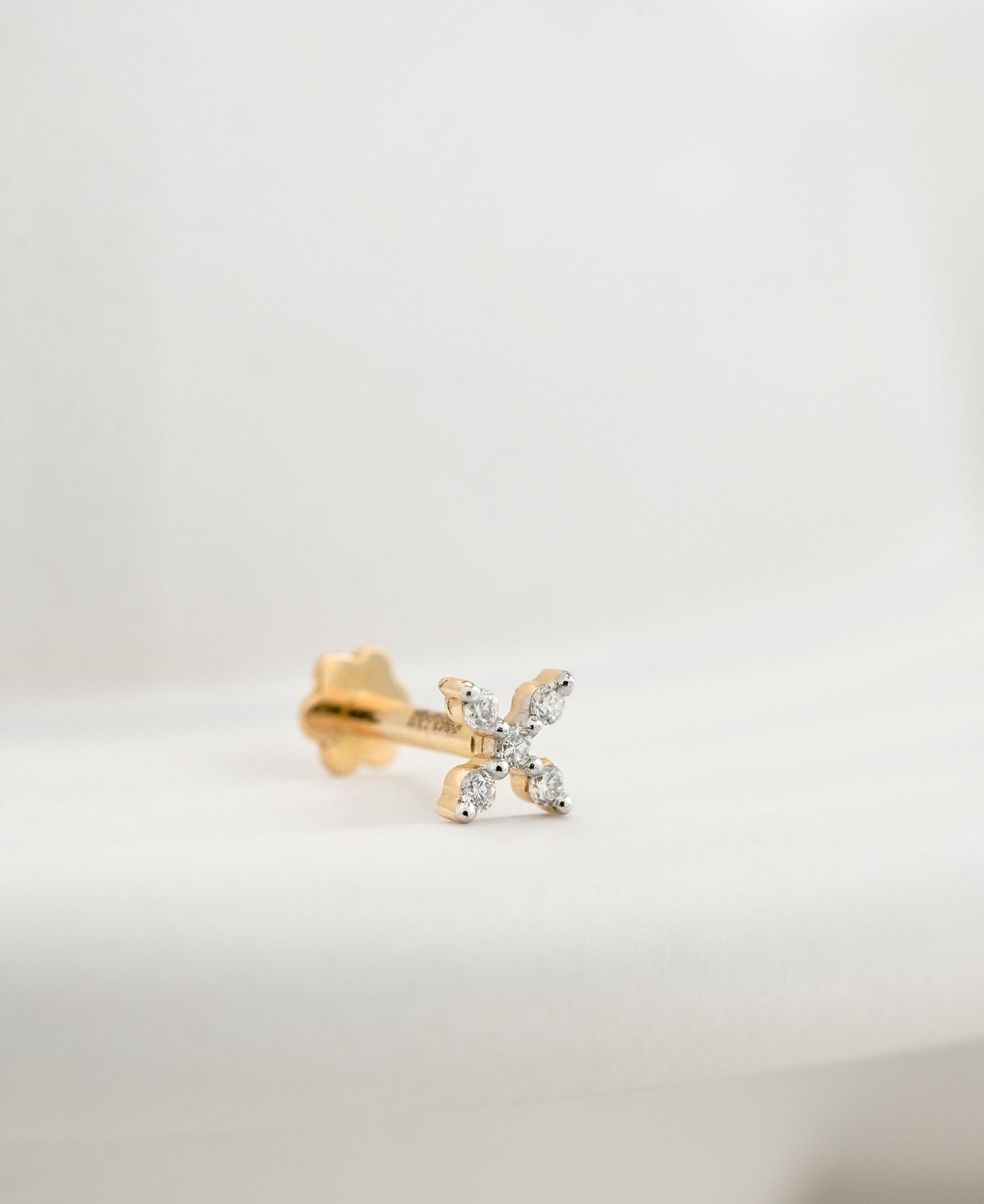 18KT Gold Nose Pin (Earstud) - SKU#NP18KTZD070
