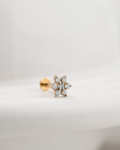 18KT Gold Nose Pin (Earstud) - SKU#NP18KTZD069