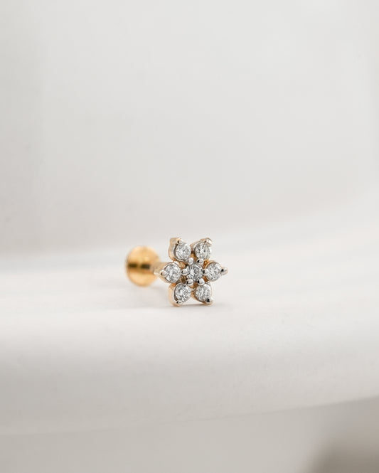 18KT Gold Nose Pin (Earstud) - SKU#NP18KTZD069