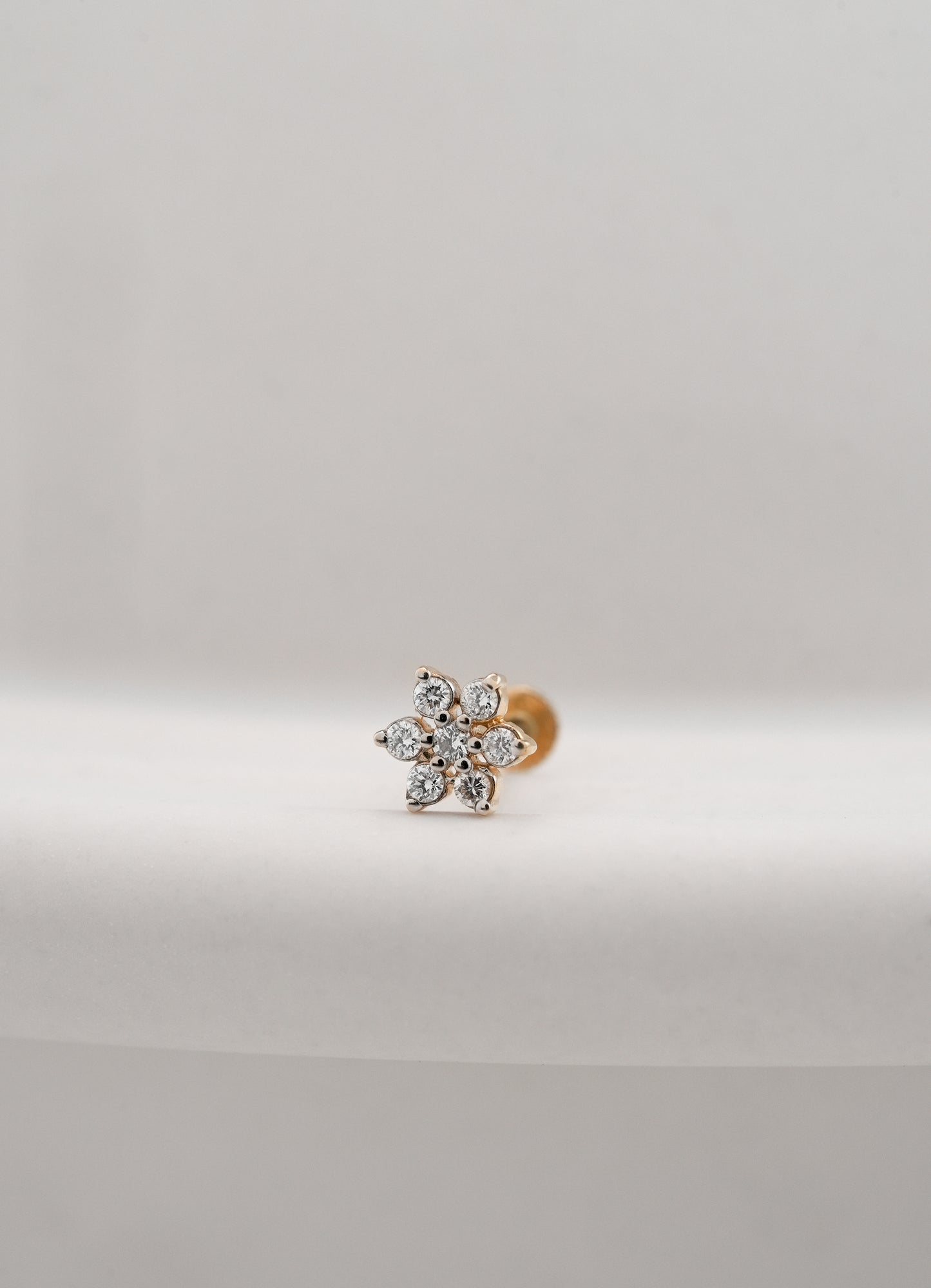 18KT Gold Nose Pin (Earstud) - SKU#NP18KTZD069