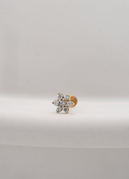 18KT Gold Nose Pin (Earstud) - SKU#NP18KTZD069