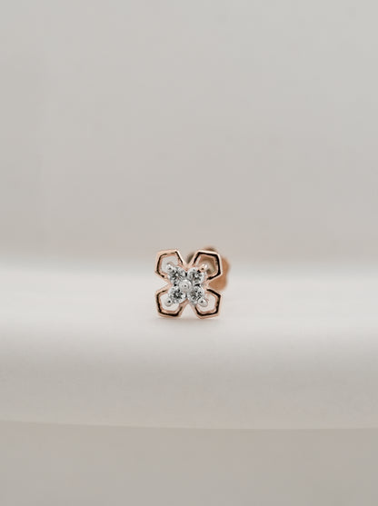 18KT Gold Nose Pin (Earstud) - SKU#NP18KTZD068