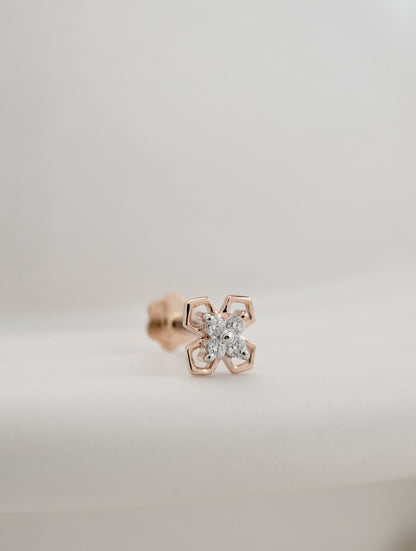 18KT Gold Nose Pin (Earstud) - SKU#NP18KTZD068