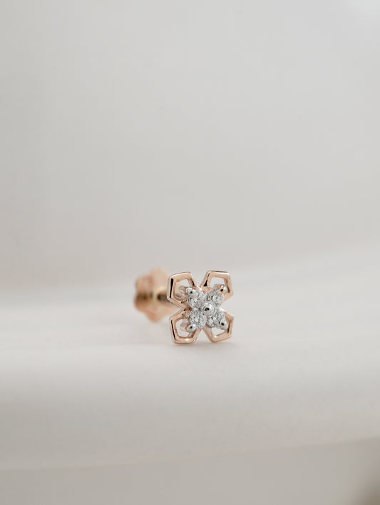 18KT Gold Nose Pin (Earstud) - SKU#NP18KTZD068