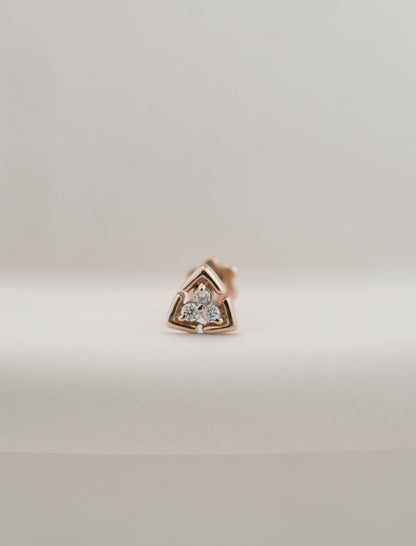 18KT Gold Nose Pin (Earstud) - SKU#NP18KTZD067